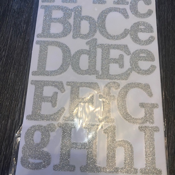 Silver Glitter Alphabet Stickers - Picture 1 of 2